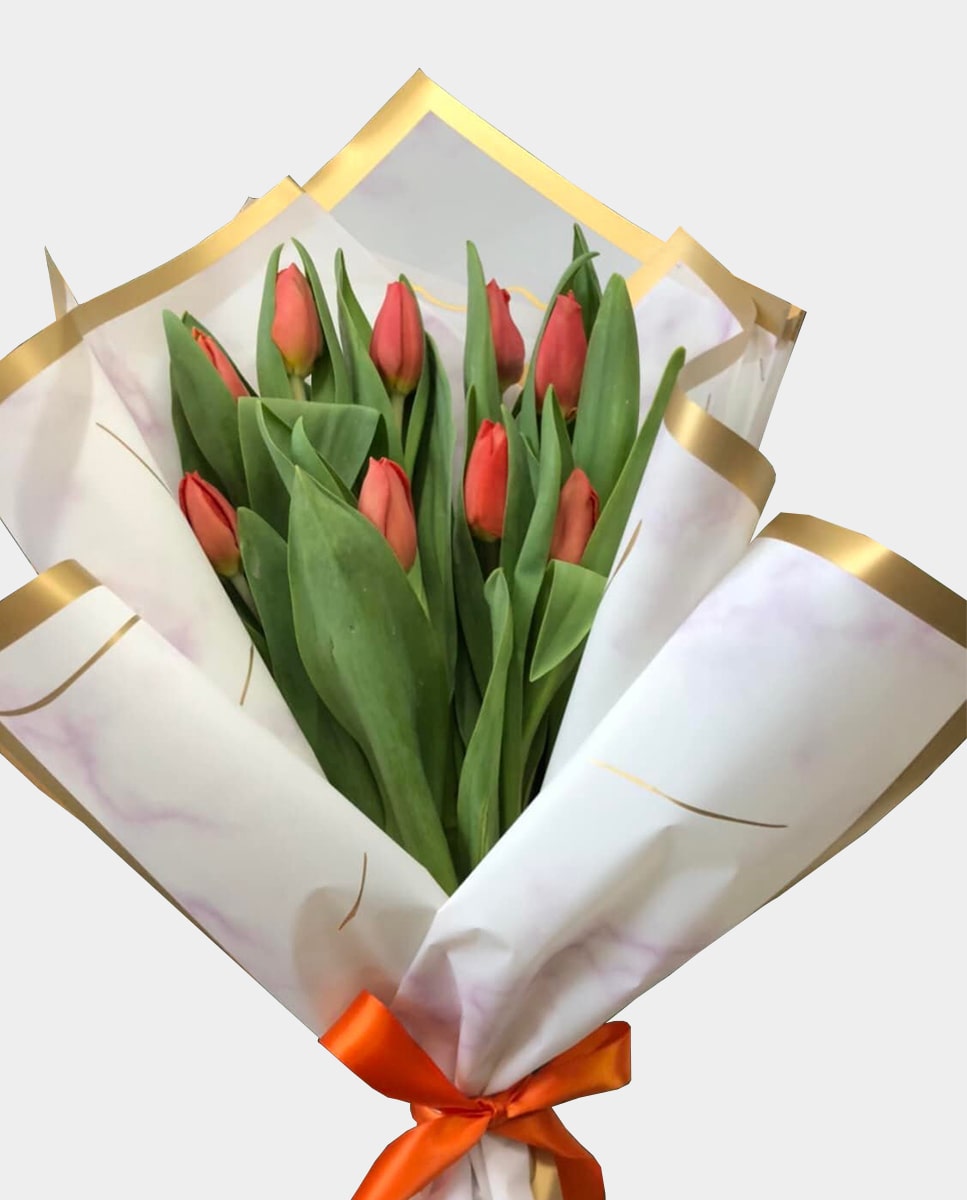 10 Tulipanes - Ramo con 10 tulipanes - Florería en Tijuana